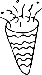 Happy birthday ink simple decoration elements . Vector illustration for any concept greeting card invitation print etc