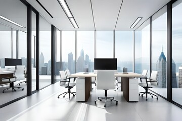 modern office interior with chairs generated by AI tool