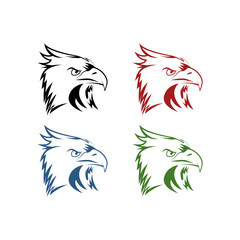 eagle head simple vector set