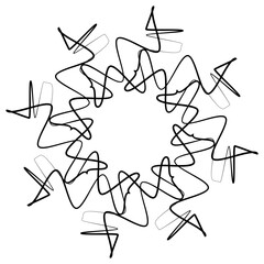 Draw a flower in wavy line. Vector illustration.	