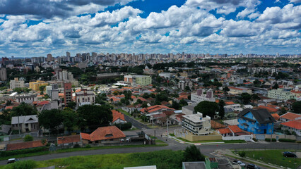 Bairro Guaíra with open and blue sky - Curitiba, Paraná - Brazil. 