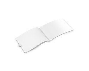 Blank White landscape brochure open isolated on a white background template