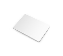 Blank White landscape brochure closed isolated on a white background template