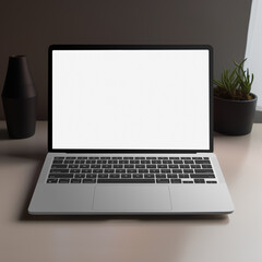 Blank computer template isolated on a office background