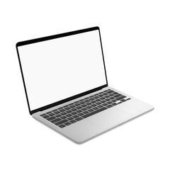 White Blank template laptop isolated on a white background