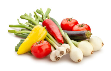 vegetable mix path isolated on white