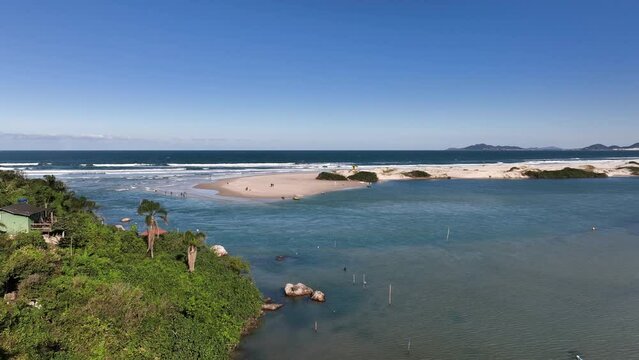 Guarda do Emba&uacute; beach in Santa Catarina. panoramic aerial view
