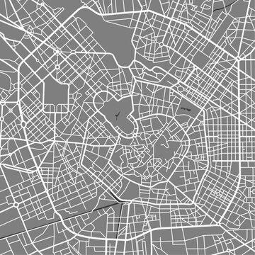 Vector gray map of Milan for graphic template use