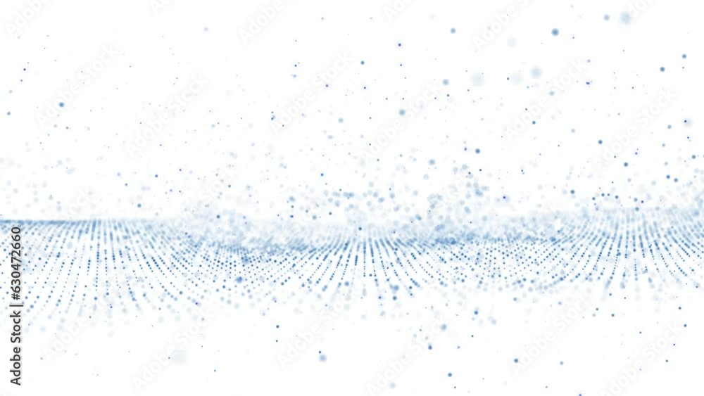 Poster abstract dotted waves loop motion on white background. flickering effect.