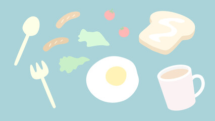美味しい朝食セットイラスト☆