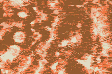 Vector Psychedelic Tie Dye. Orange Watercolor Texture. Bohemian Organic Wallpaper. Apricot Batik Brush. Ethnic Rustic Clothes Print. Space Dyed Background. Japanese Fabric Print.