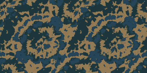 Space Dye Fabric. Teal Hippie Texture. Vector Tie and Dye. Seamless Hand Painted Colored Print. Dyed Batik. Indigo Dirty Art Design. Watercolor Design. Abstract Grunge Ethnic Texture.