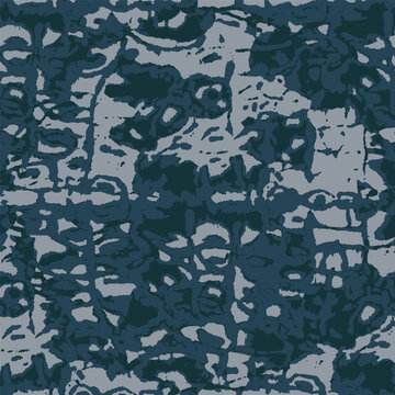 Dark Blue Camouflage Dots. Vector Crocodile Design. Wildlife Paint. Teal Watercolor Repeat. Vector Snakeskin Seamless Texture. African Summer Paper. Watercolor Fabric. Teal Savannah Spots.