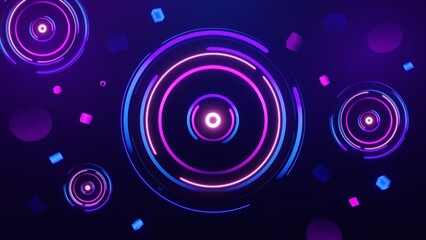 3d technology abstract neon light background, empty space scene, spotlight, dark night, virtual reality, cyber futuristic sci-fi background, street floor studio for mock up. colored geometric.