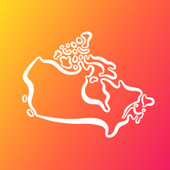 Canada - Outline Map on Gradient Background