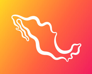 Mexico - Outline Map on Gradient Background