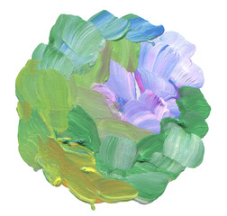 Art oil and acrylic hand drawn smear blot painting blot. Abstract texture color stain brushstroke on white background...