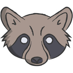 Vector hand drawn Raccoon face illustration