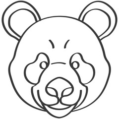 Fototapeta premium Vector hand drawn Panda face illustration
