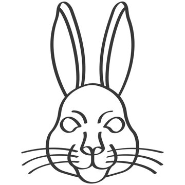 Vector hand drawn Rabbit face illustration