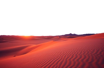 red sand dunes. transparent isolated PNG file. 