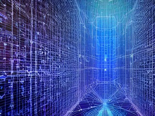 Futuristic background with blue vibing, data network, data, internet, information, artificial intelligence, investment market analysis,3d