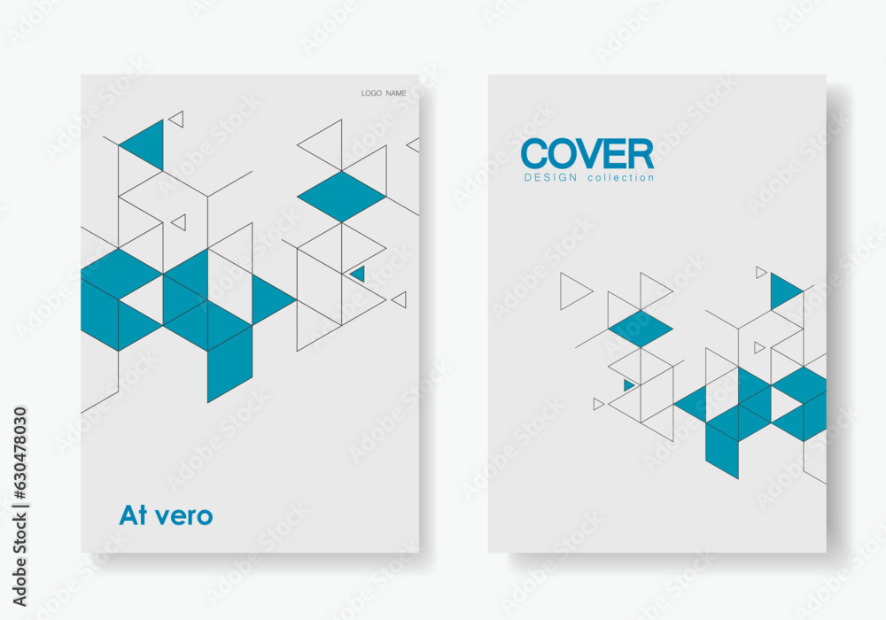 Poster Minimalistic triangles shape graphic. Vector futuristic texture design. Template style poster