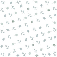 Eukalyptus leaves Seamless Pattern Ginkgoblätter watercolor Stoffdesign wiederholen Fliese Botanical Floral Surface Muster