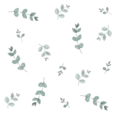 Eukalyptus leaves Seamless Pattern Ginkgoblätter watercolor Stoffdesign wiederholen Fliese Botanical Floral Surface Muster © johnesorge