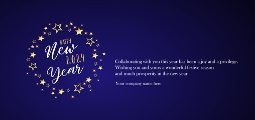 New Year 2024 postcard, christmas card	