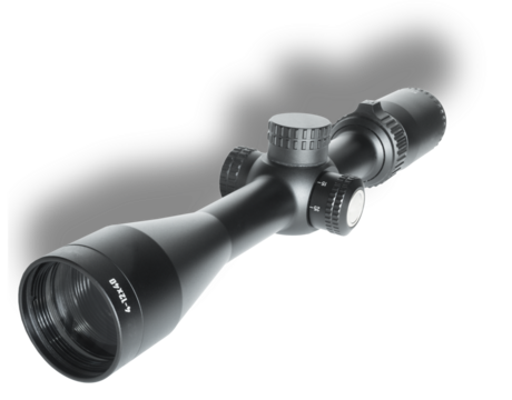 Drop shadow above a sniper scope with parallax dial