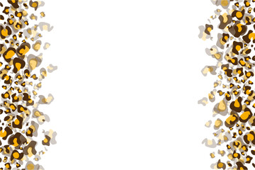 Falling Leopard Fur Cheetah Border Background Animal Print Falling Fur Particles Vertical Wallpaper Backdrop Isolated
