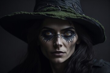 Photograph of a witch, Halloween concept, Generative AI