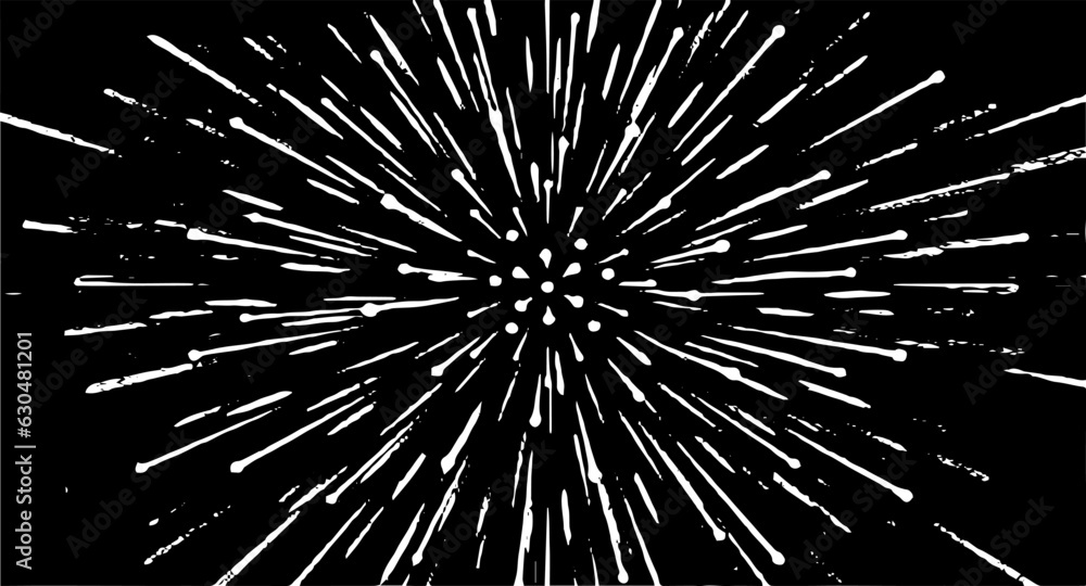Poster circular starburst explosion texture. distressed uneven grunge background. abstract vector illustrat