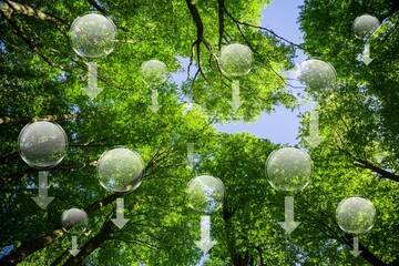 CO2 emissions concept on nature background