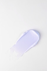 Soothe cream lotion moisturiser smear on white background. Skincare and body beauty product. Liquid cream cosmetic smudges