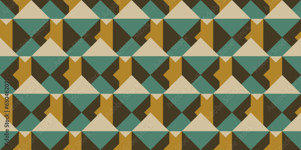 Aufkleber Retro tile, repeating pattern texture. Geometric tile pattern. Seamless pattern print for textiles, pillows, clothes, background, packaging, notepads.