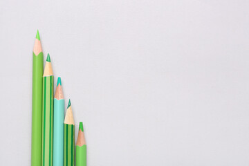 Color pencils on light background