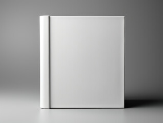 Blank book cover mockup on grey background. Generative AI