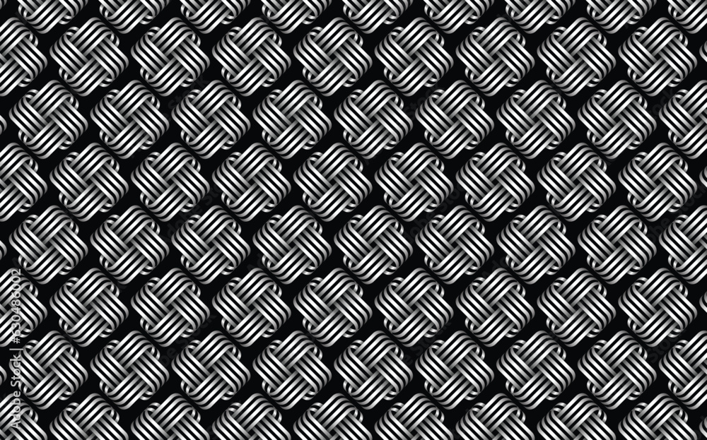 Poster abstract isometric and geometric febric pattern design with black background. simple graphic design.