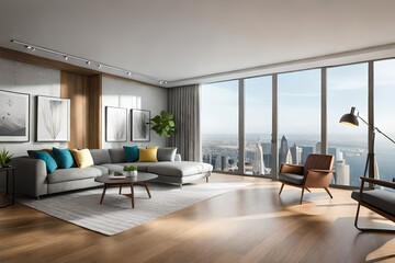 modern living room   generated by AI technology 