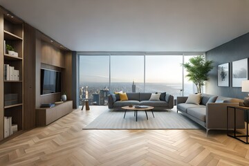 Obraz na płótnie Canvas modern living room generated by AI technology 