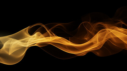 golden smoke on black background, made with Generative AI