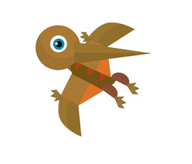Cartoon dinosaur pterodactyl or other dino bird isolated illustration for kids © honeyflavour