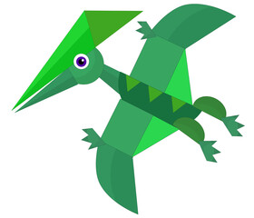 Cartoon dinosaur pterodactyl or other dino bird isolated illustration for children © honeyflavour