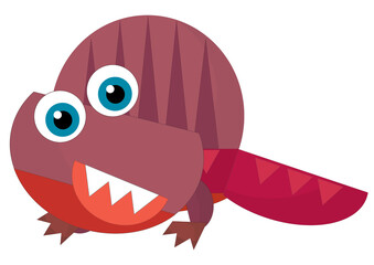 cartoon happy and funny colorful prehistoric dinosaur dino smiling friendly isolated illustration for kids