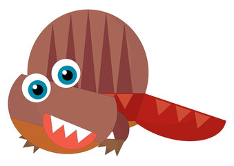 cartoon happy and funny colorful prehistoric dinosaur dino smiling friendly isolated illustration for kids