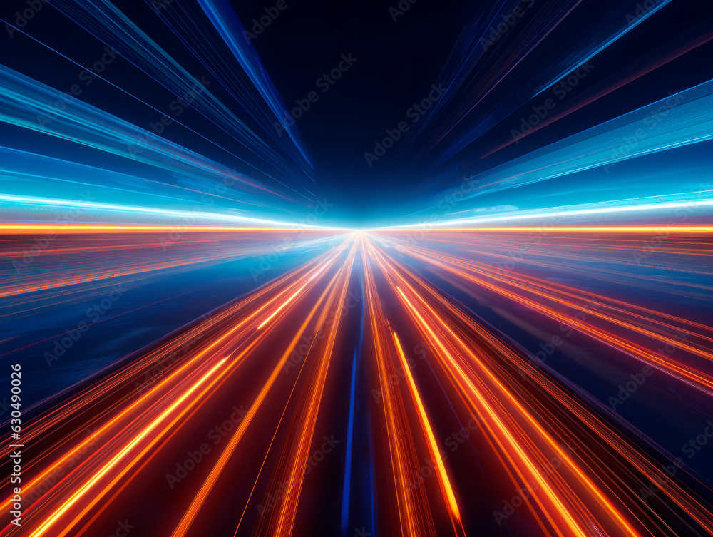 Poster abstract speed motion on the road high speed background. Generative AI