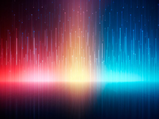 Abstract background with glowing lines and spotlights. Generative AI