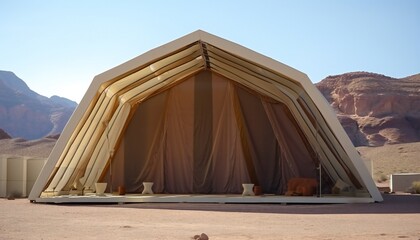 Tabernacle tent of meeting in Timna Park Negev desert Eila - obrazy, fototapety, plakaty